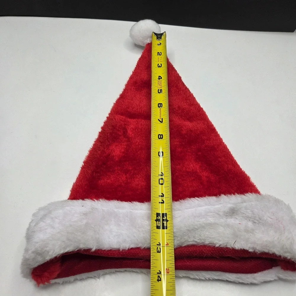 Greenbrier International Santa Hat Plush Red White Faux Fur Trim OSFA Christmas
